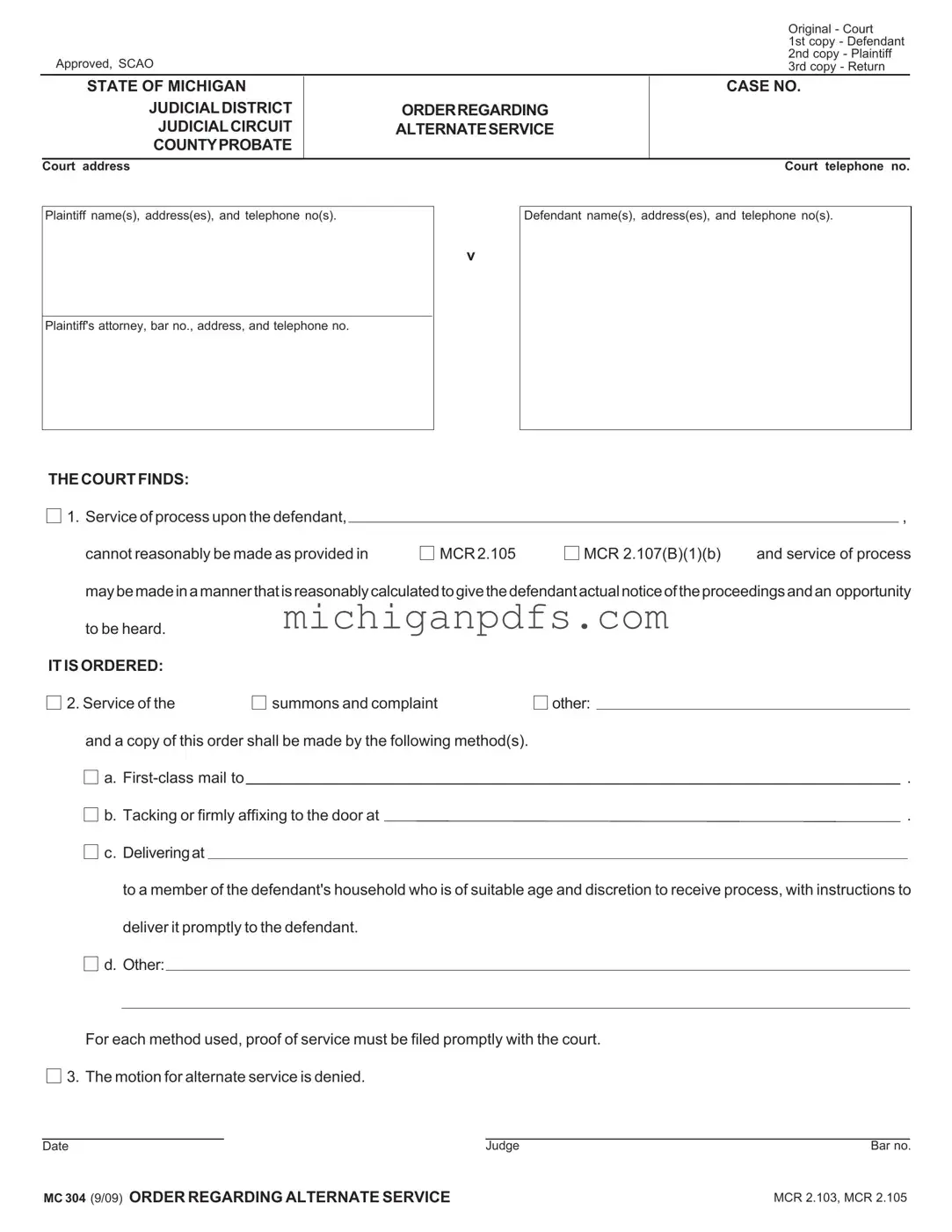 Free Mc 304 Michigan Template