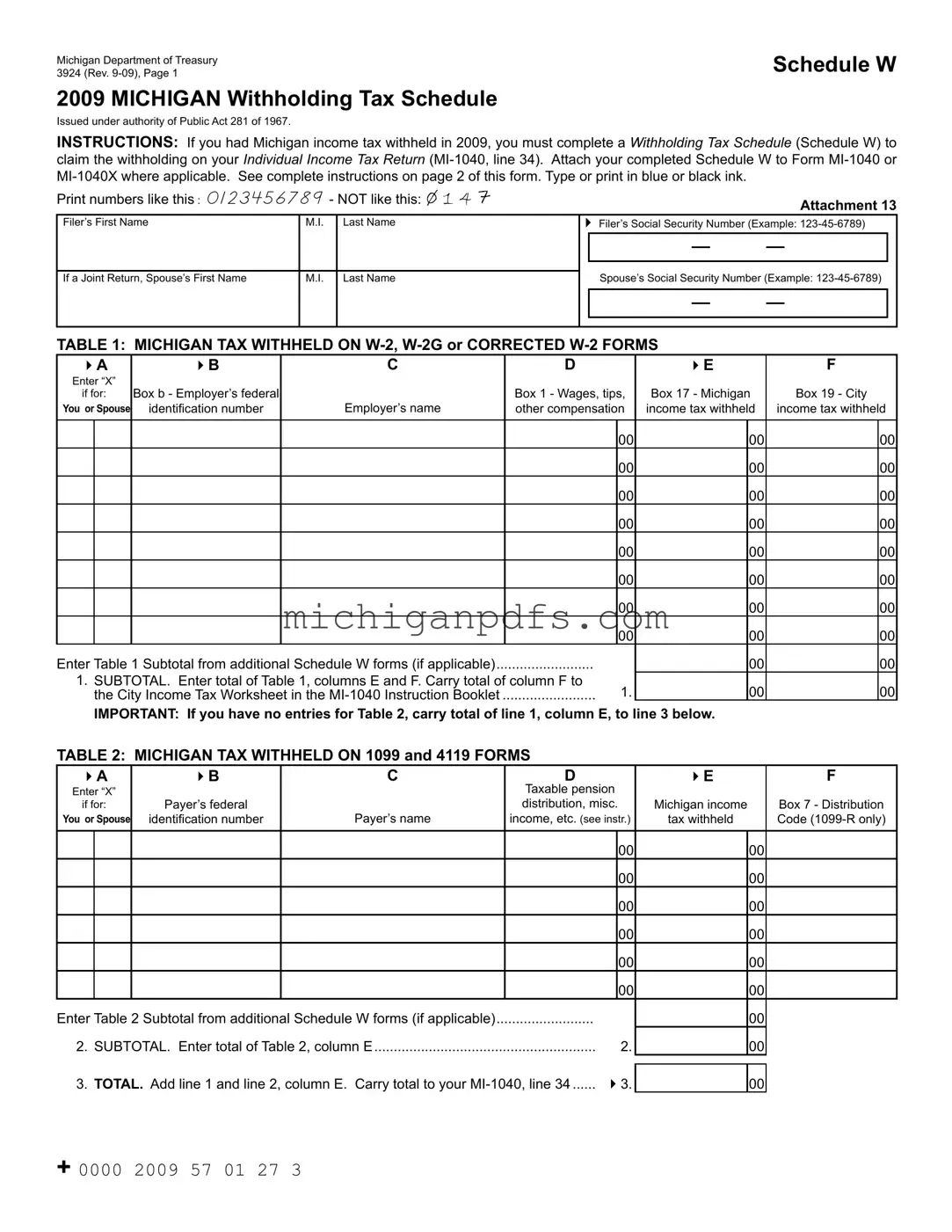 Free Michigan 3924 Template