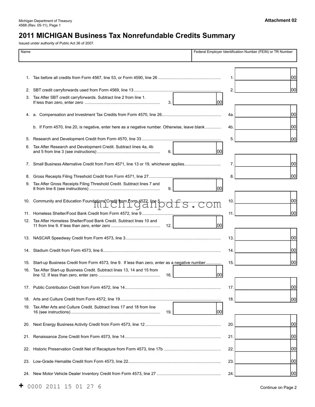 Free Michigan 4568 Template