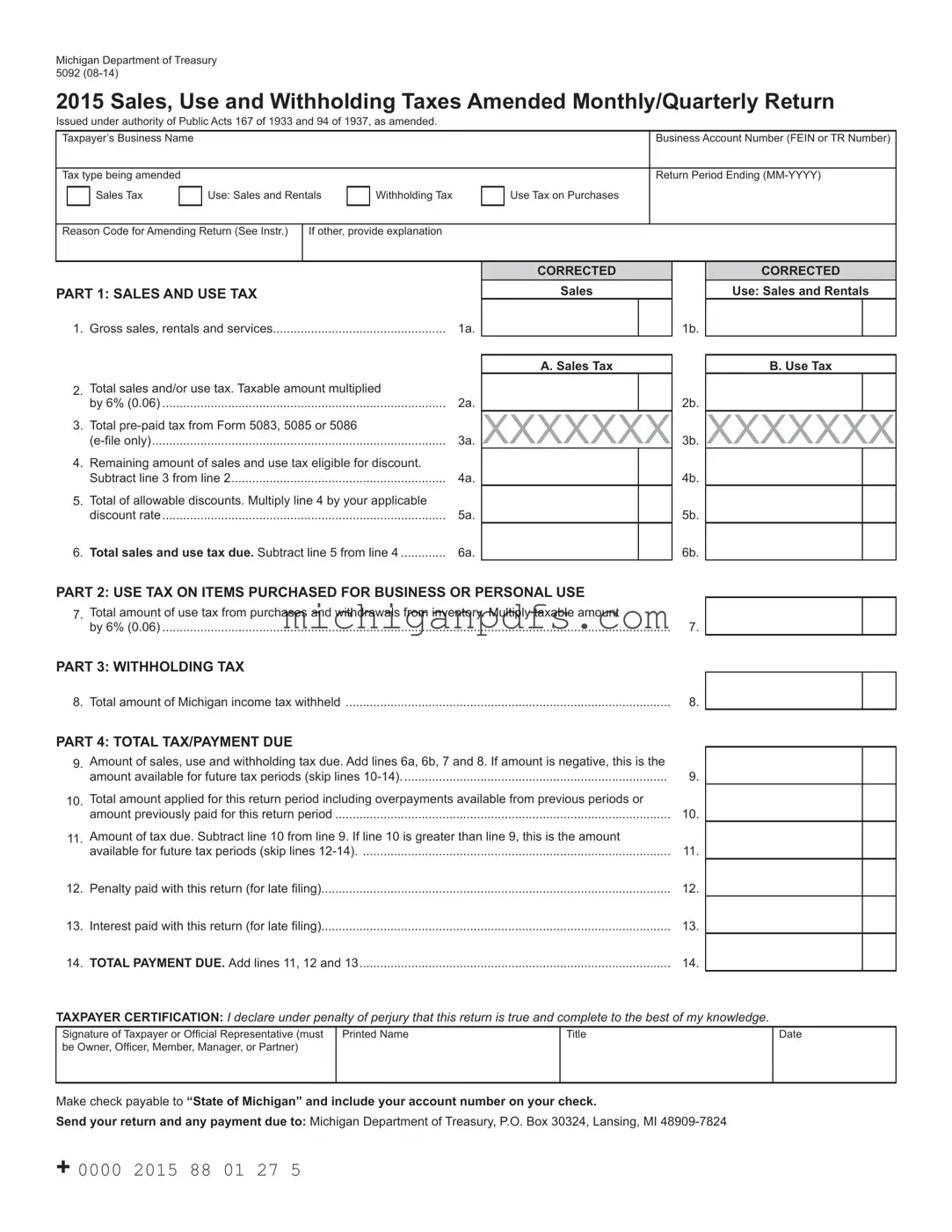 Free Michigan 5092 Template
