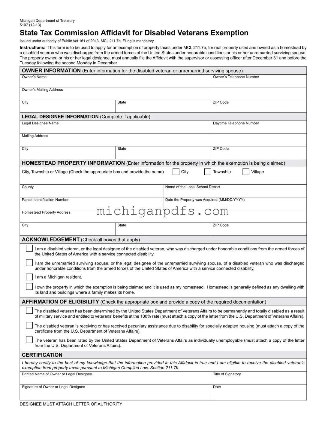 Free Michigan 5107 Template