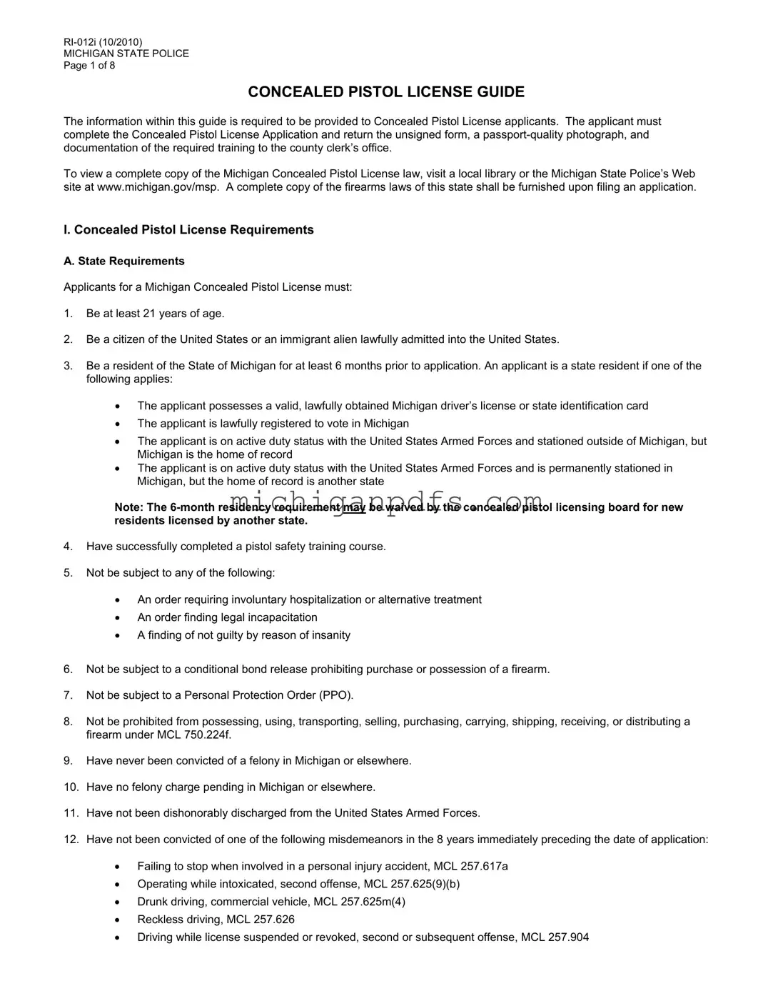 Free Michigan Ri 012 Template