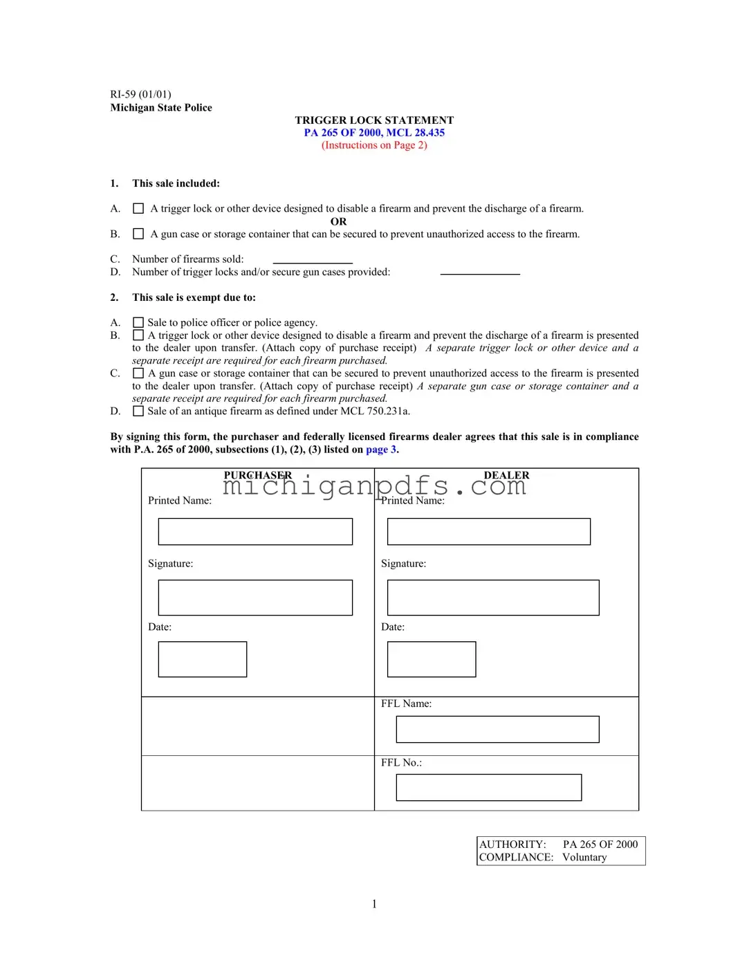 Free Michigan Ri 59 Template