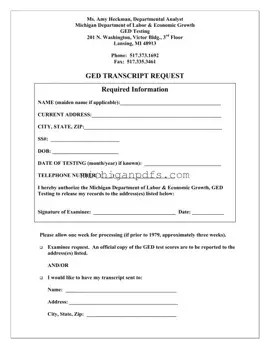 Free Michigan Ged Transcript Request Template