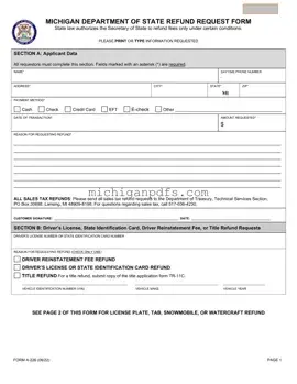 Free Michigan A 226 Template