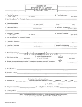 Free Michigan Dch 0838 Template
