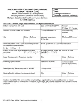 Free Michigan Dch 3877 Template