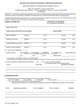 Free Michigan F 6 Template