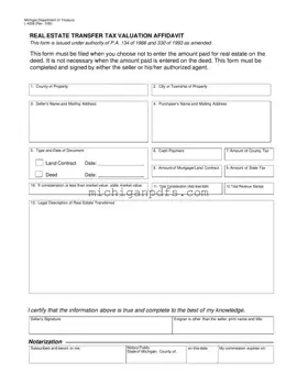 Free Michigan L 4258 Template