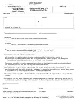 Free Michigan Mc 315 Template
