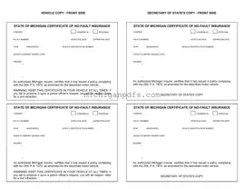 Free Michigan No Fault Insurance Template