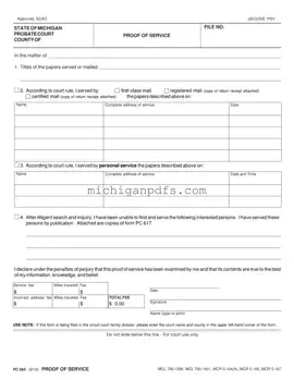 Free Michigan Probate Template